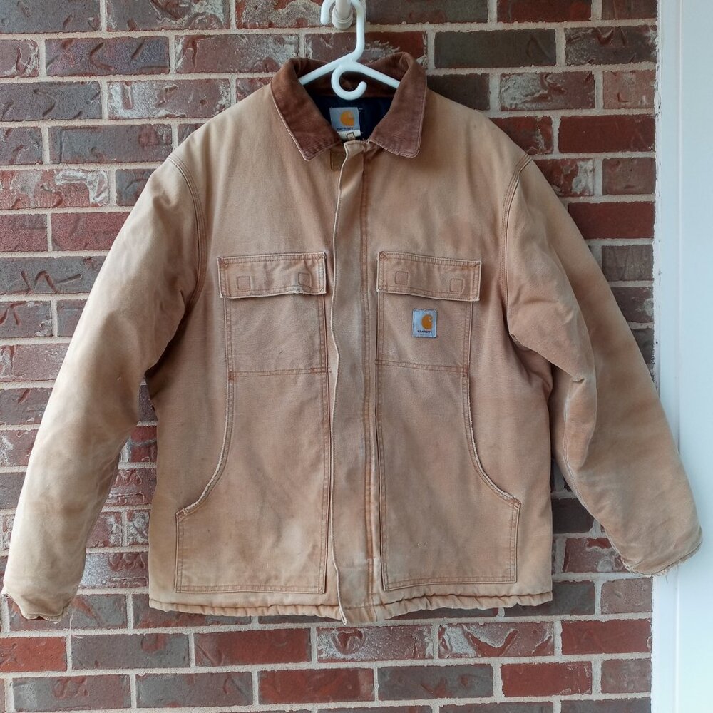 Vintage Carhartt C03 Arctic Quilt Duck Canvas Work Jacket Coat Size 46